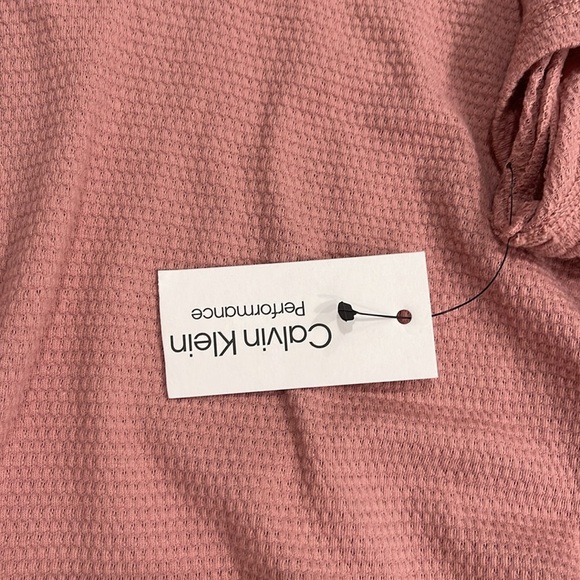 Calvin Klein Performance Pink Ruched Tie at Sides T-Shirt - Picture 3 of 4